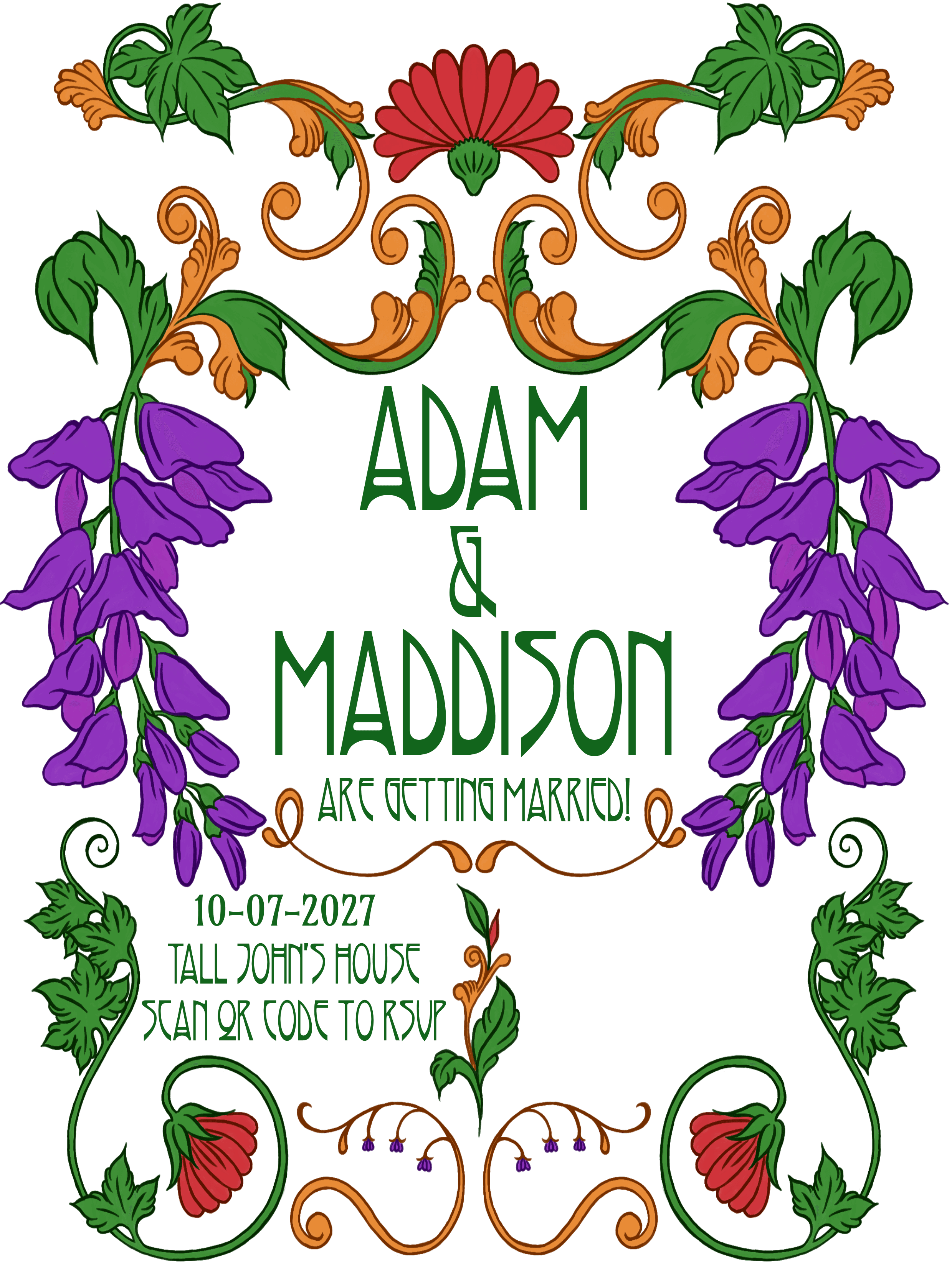 Adam & Maddison are getting married! 10-07-2027, Tall John's House
